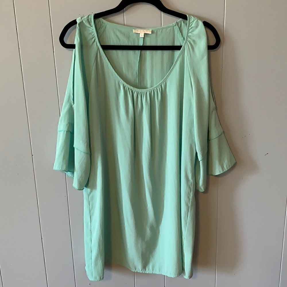 Glam Seafoam Dress with Cold Shoulder Size Medium